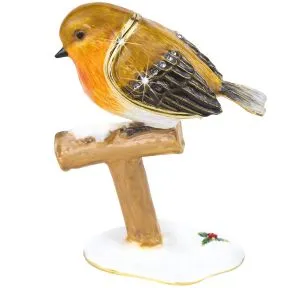 Robin on Spade Trinket Box