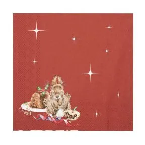 Merry Little Christmas Wrendale Rabbit Lunch Napkin