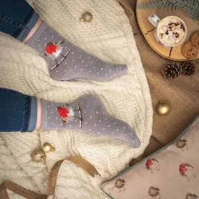 Wrendale - Jolly Robin - Christmas Socks